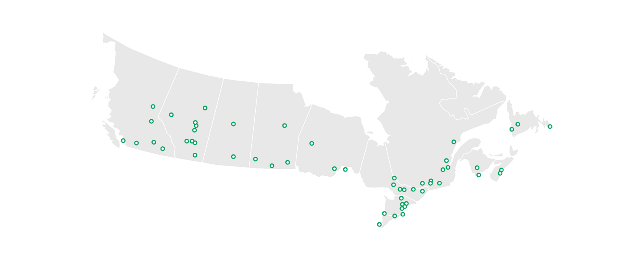 Canada map of Enterprise Truck locations
